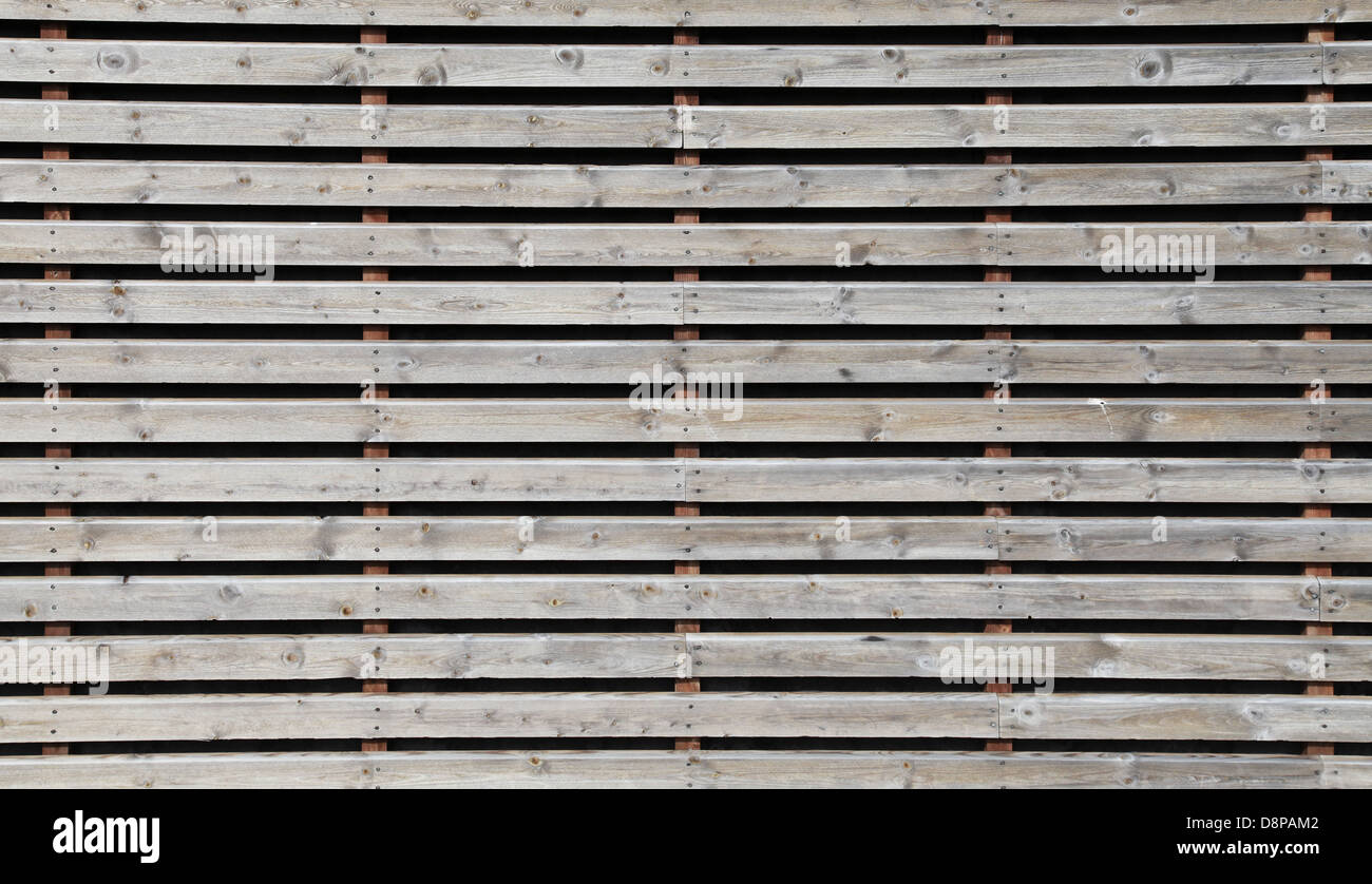 Graues ungefärbtes Holzwand Textur Stockfoto