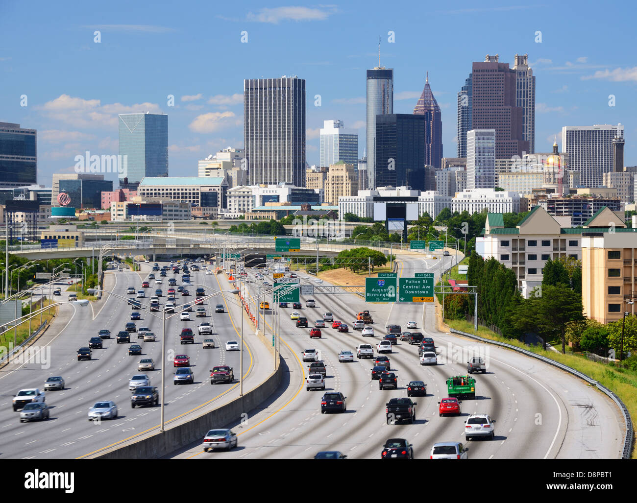 Skyline der Innenstadt von Atlanta, Georgia. Stockfoto