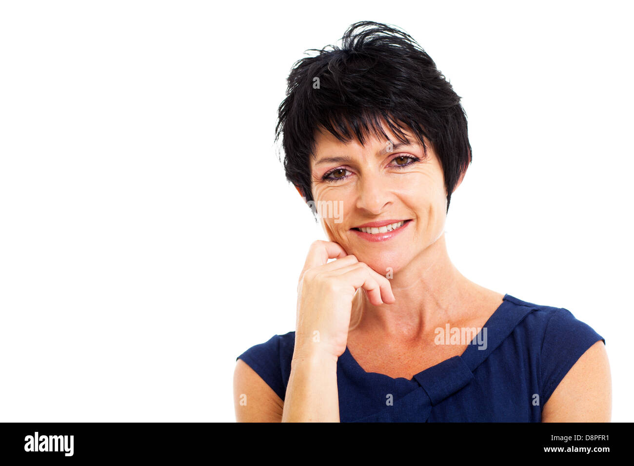 schöne mittlere gealterte Frau Closeup portrait Stockfoto