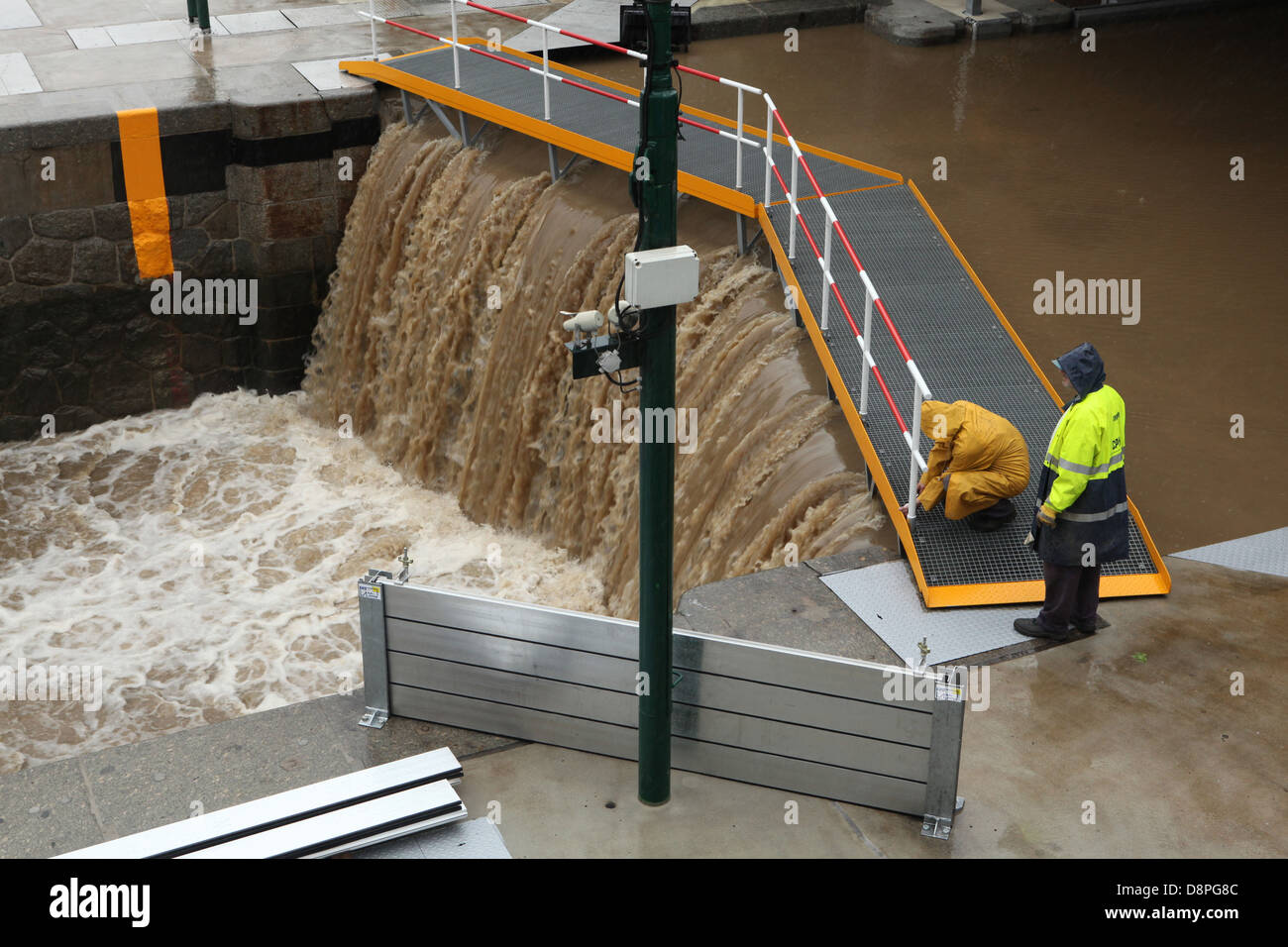 Flut in Prag, Tschechische Republik, am 2. Juni 2013. Stockfoto