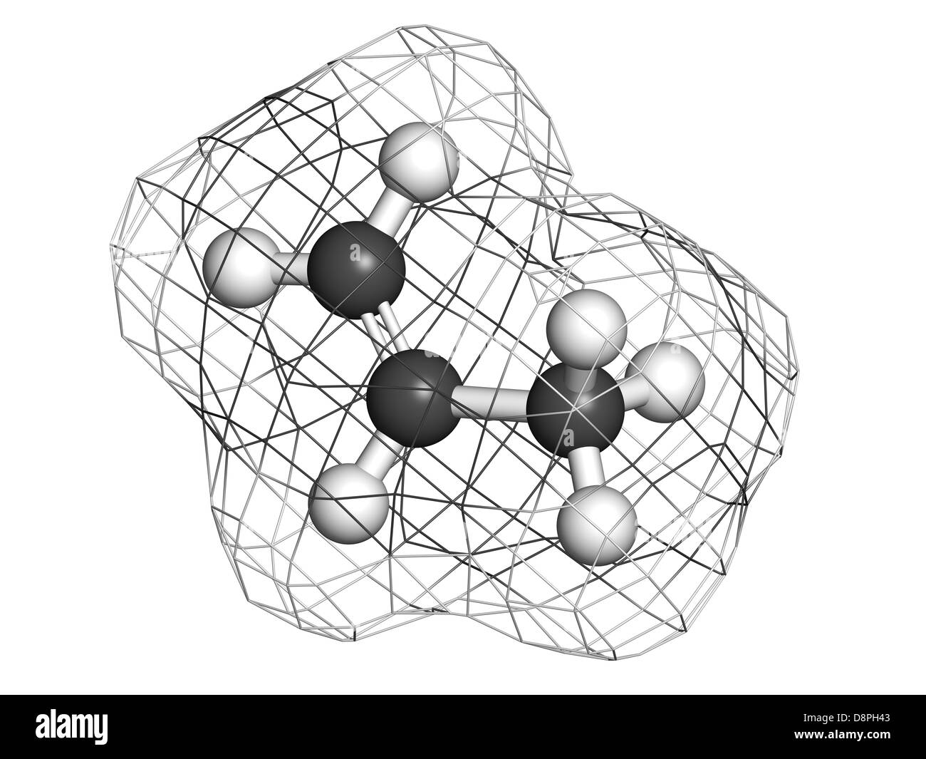Chemical structure propylene propene polypropylene Fotos und
