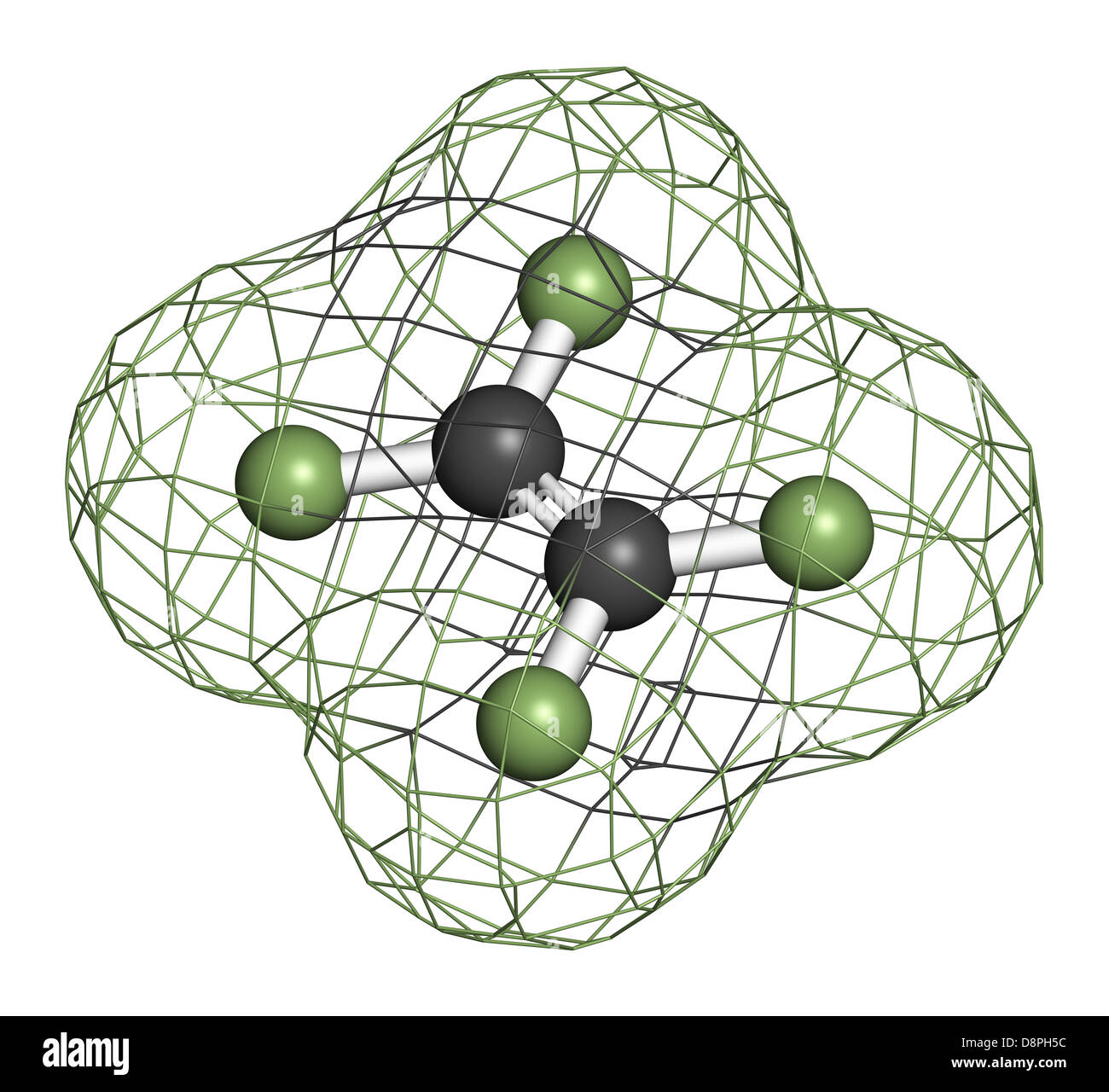 Tetrafluorethylen (TFE), Polytetrafluorethylen (PTFE) Polymer-Baustein. PTFE ist in Antihaft-Beschichtung für Kochgeschirr verwendet. Stockfoto