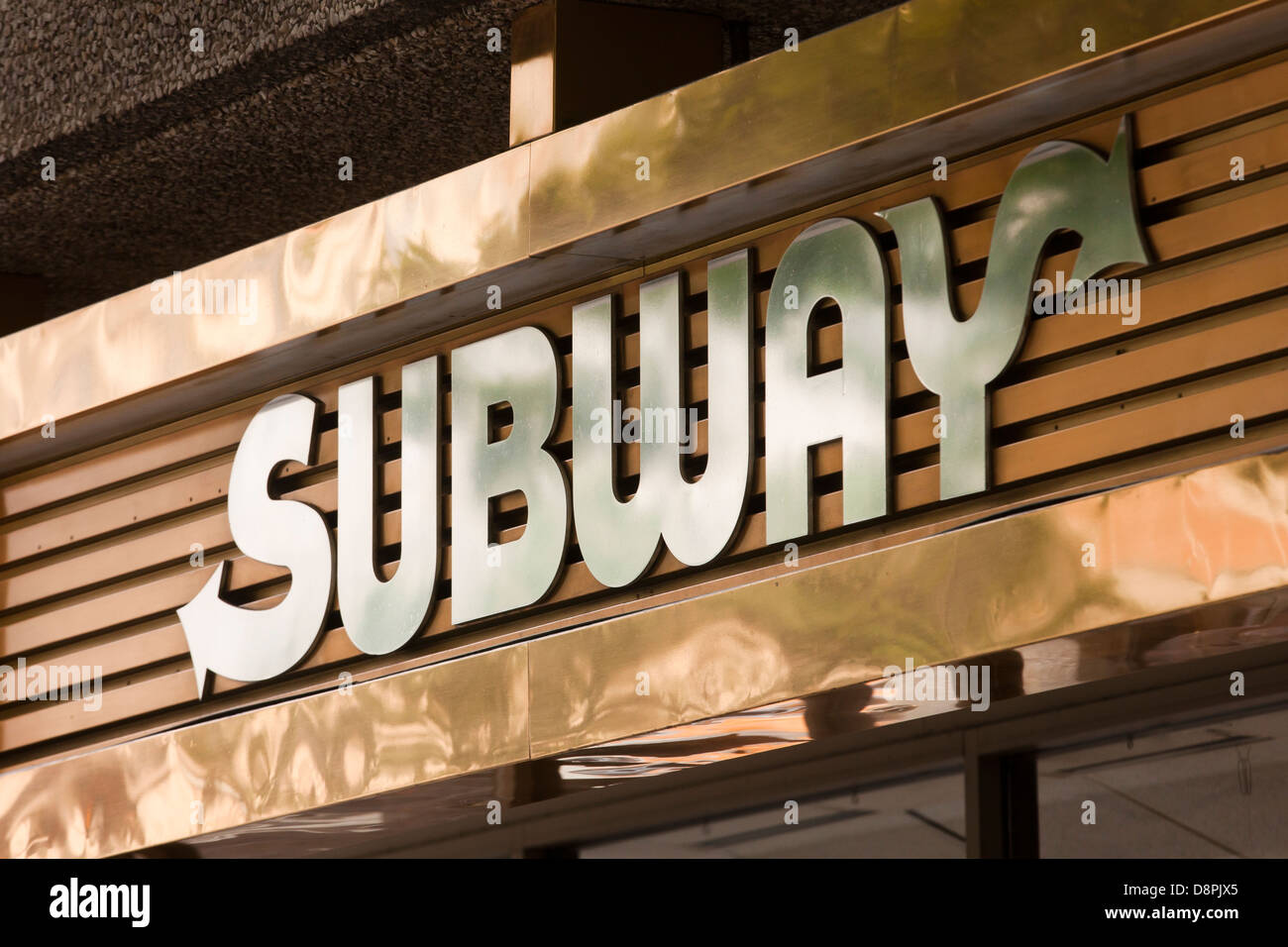 Subway Restaurant anmelden - USA Stockfoto