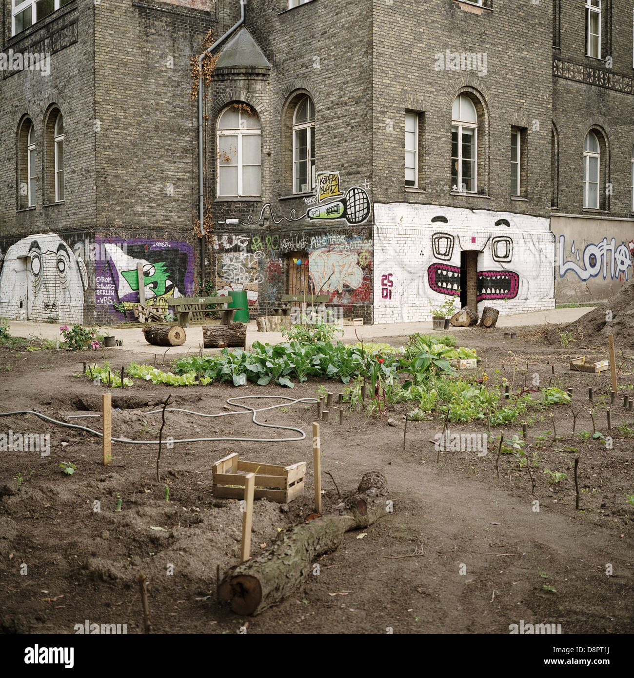 Berlin. Deutschland. Stadtgarten in Kreuzberg. Stockfoto