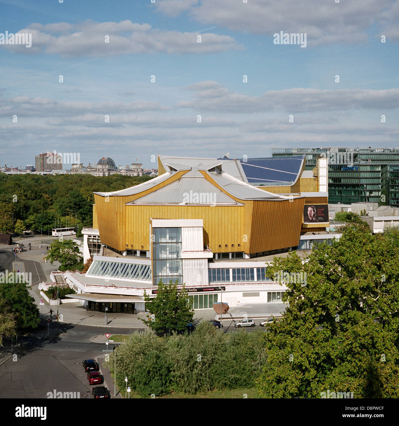 Berlin. Deutschland. Philharmonie Berlin (Philharmonie), entworfen vom Architekten Hans Scharoun 1960-1963. Stockfoto