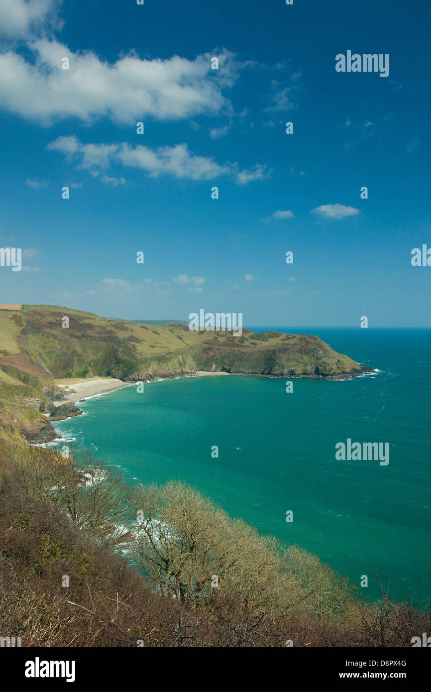 Lantic Bay in der Nähe von Polruan, Cornwall Stockfoto