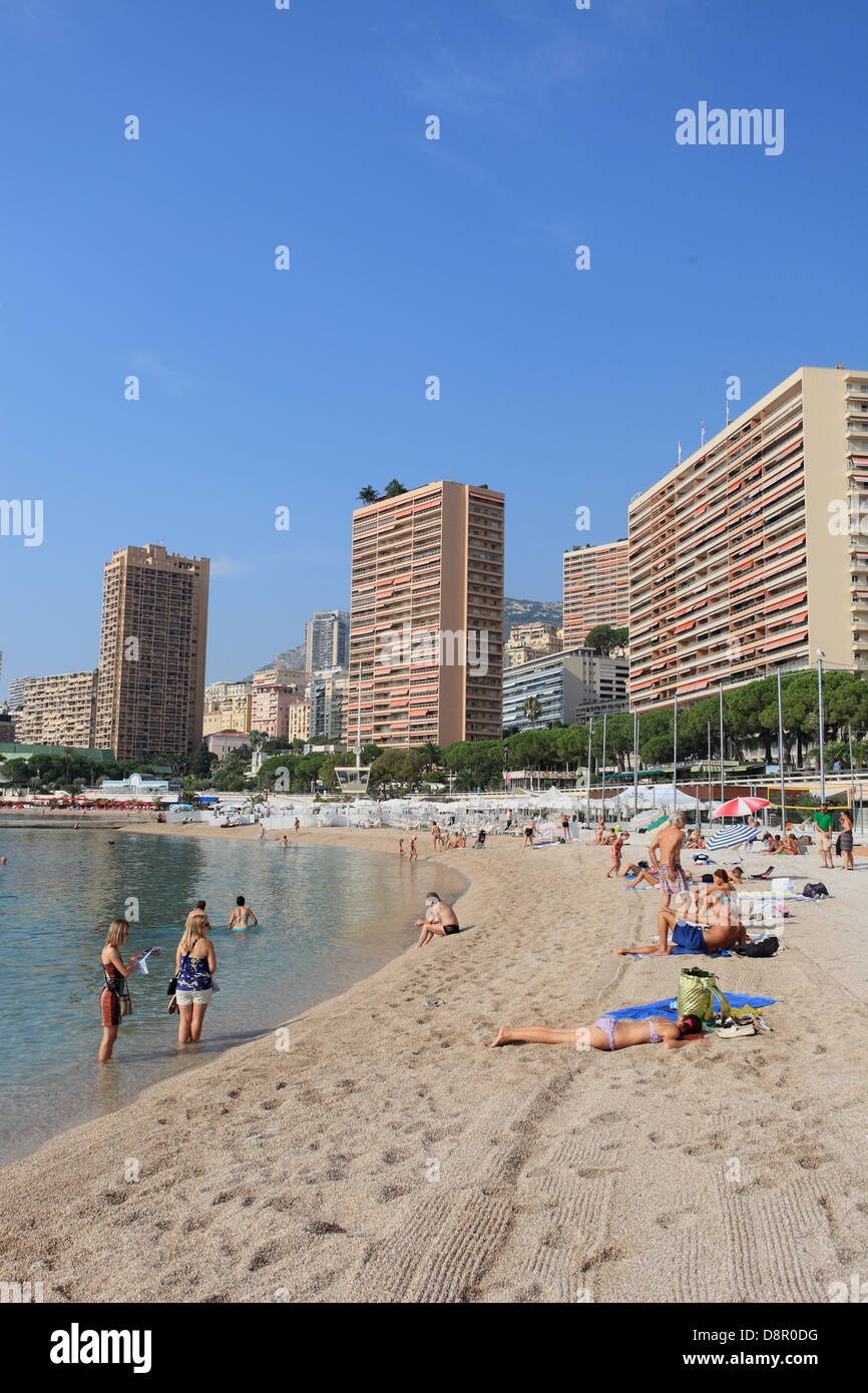 Larvotto Strand von Monaco Stockfotografie Alamy