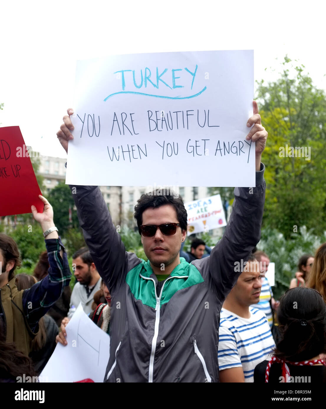 Türkische Demonstrant im Hyde Park Stockfoto