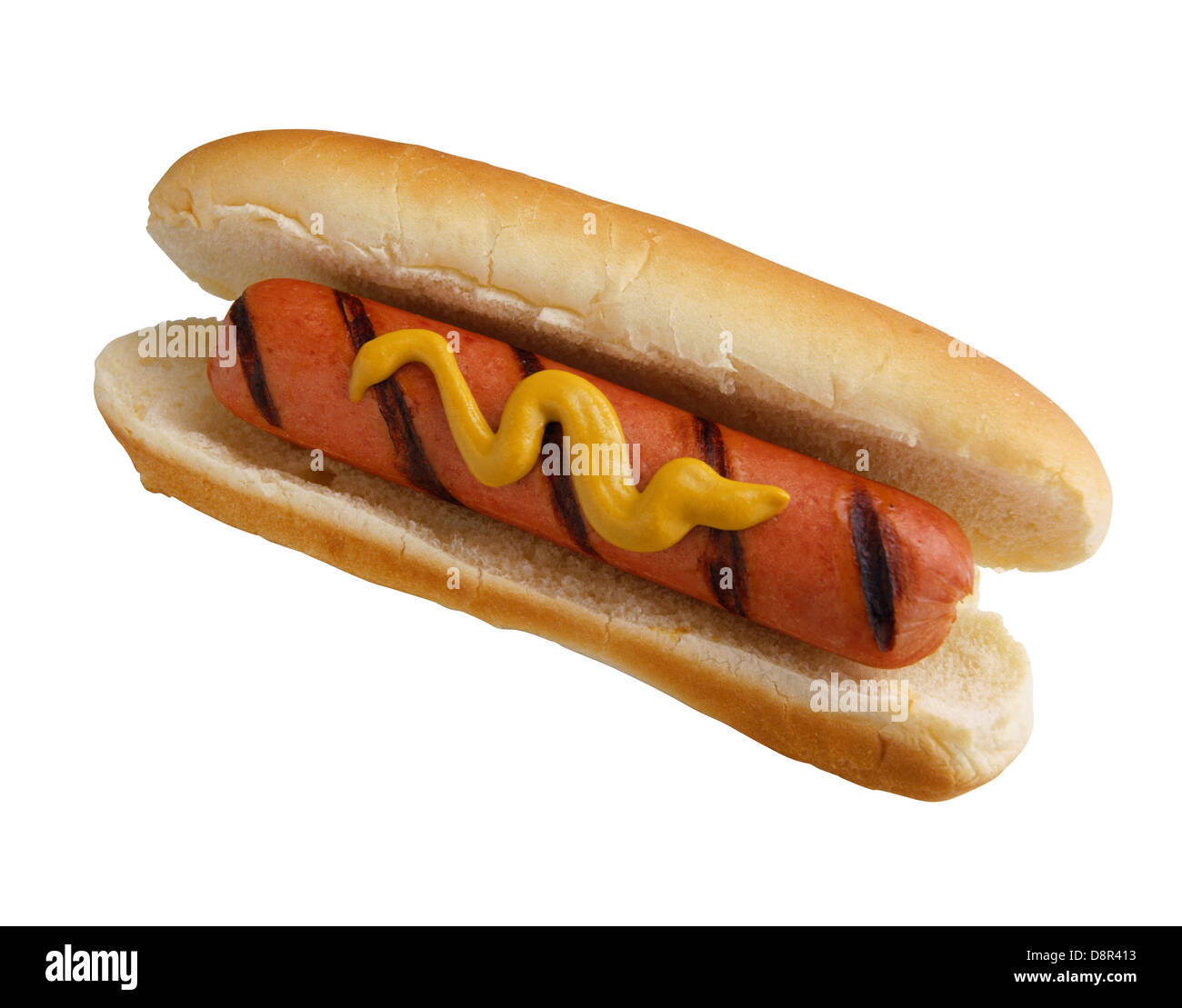 Hot Dog auf weiß Stockfoto