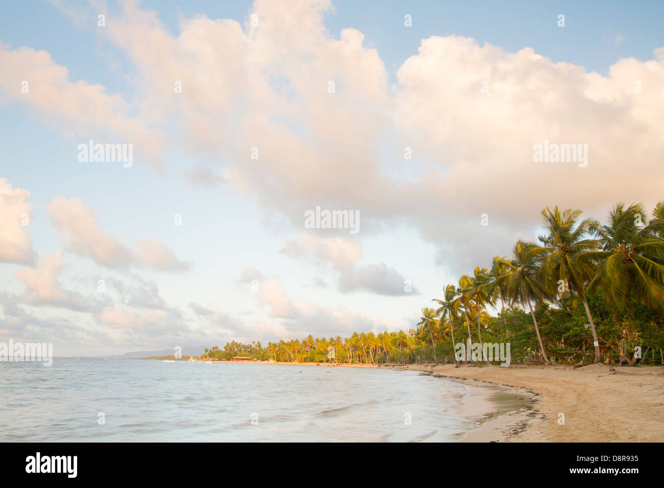 Sonnenuntergang im El Portillo Beach, Dominikanische Republik. Stockfoto
