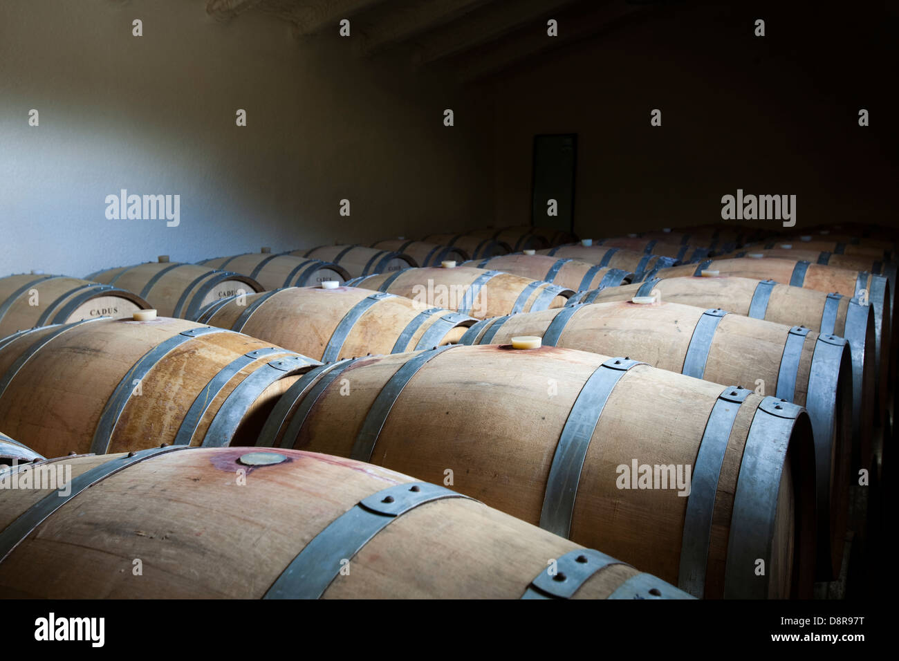 Weinkeller im Priorato, Spanien Stockfoto