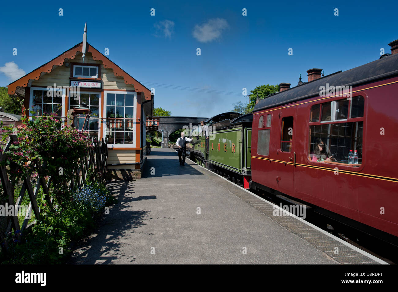 Lokomotive auf die North Norfolk Railway. Stockfoto