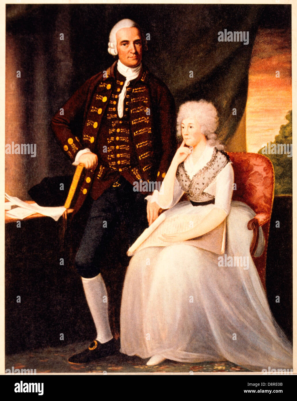John Hancock mit seiner Frau Dorothy, Gemälde von Edward Savage, 1788 Stockfoto