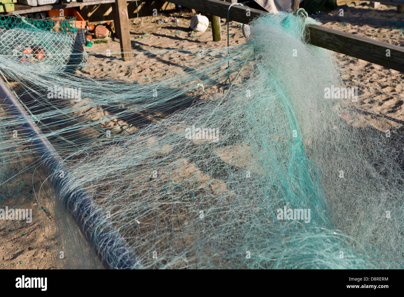 Fischnetz, Aguda Strand Vila Nova De Gaia, Portugal Stockfoto