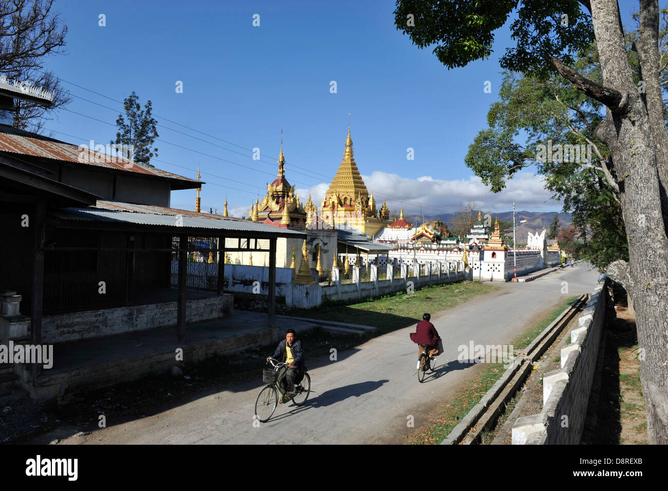 Stadtleben am Inle Lake city Stockfoto