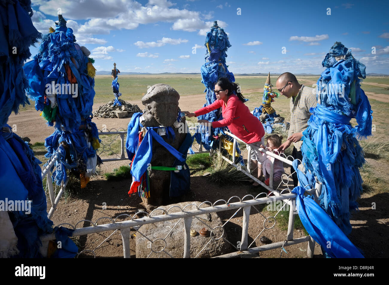 Leben in der kleinen Stadt Mongolei Stockfoto