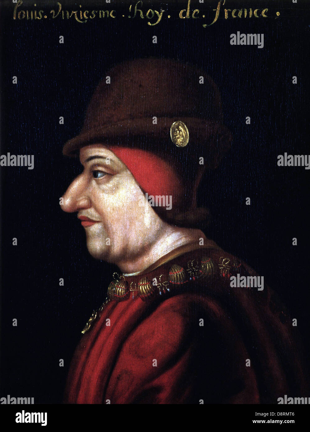 Porträt von Louis XI König von Frankreich Französisch Schule Privatsammlung Stockfoto