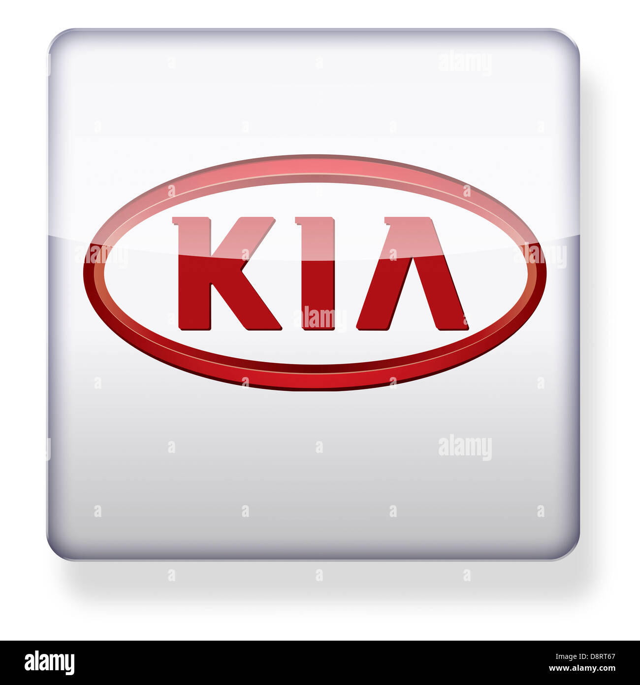 Kia Motors Logo als ein app-Symbol. Clipping-Pfad enthalten. Stockfoto