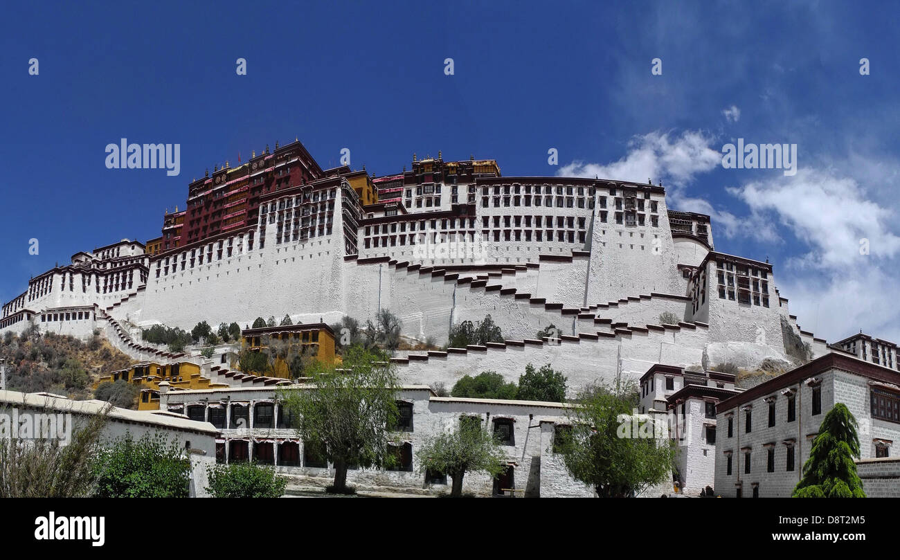 Tibet Potala Palast Gebäude Architektur szenische Stockfoto