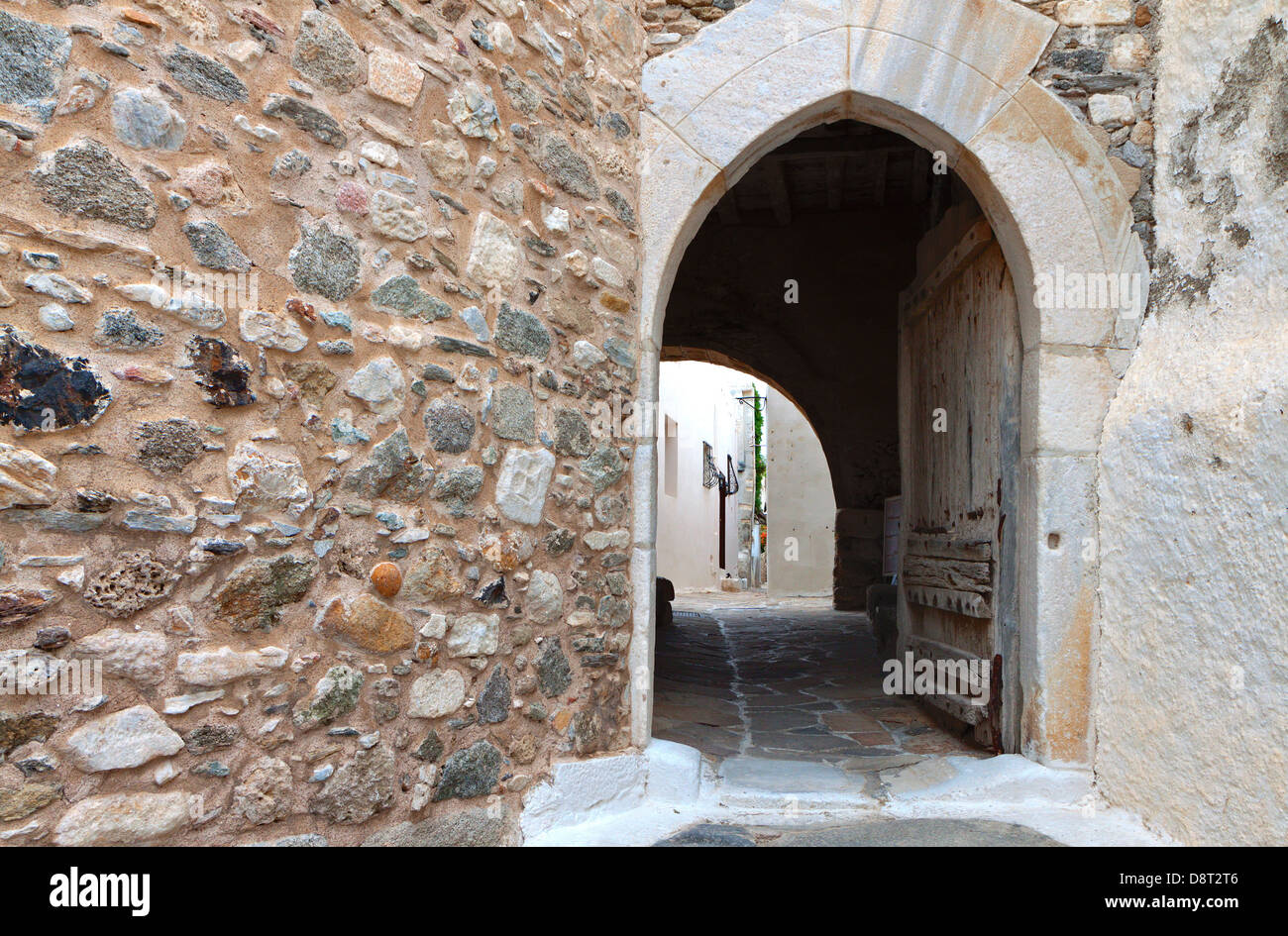 Die mittelalterliche Stadt von Naxos in Griechenland Stockfoto