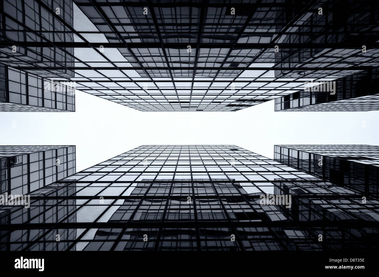 Glas-Wolkenkratzer-Hintergrund, Hong Kong Stockfoto