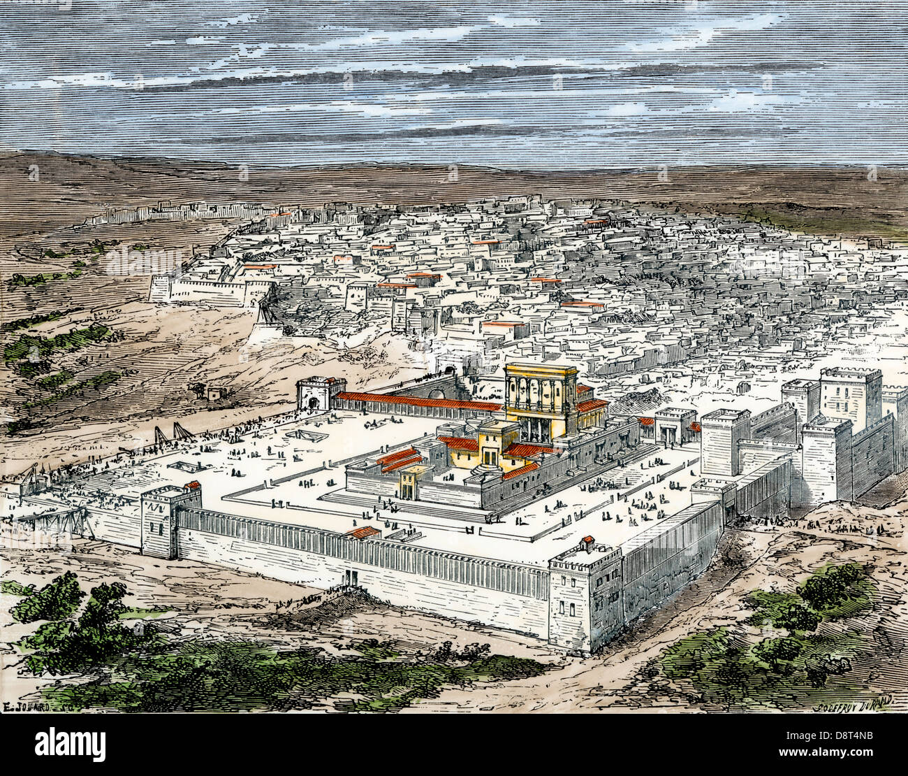 Tempels und der Stadt Jerusalem, als Teil des Römischen Reiches, über die Zeit von Jesus. Hand 