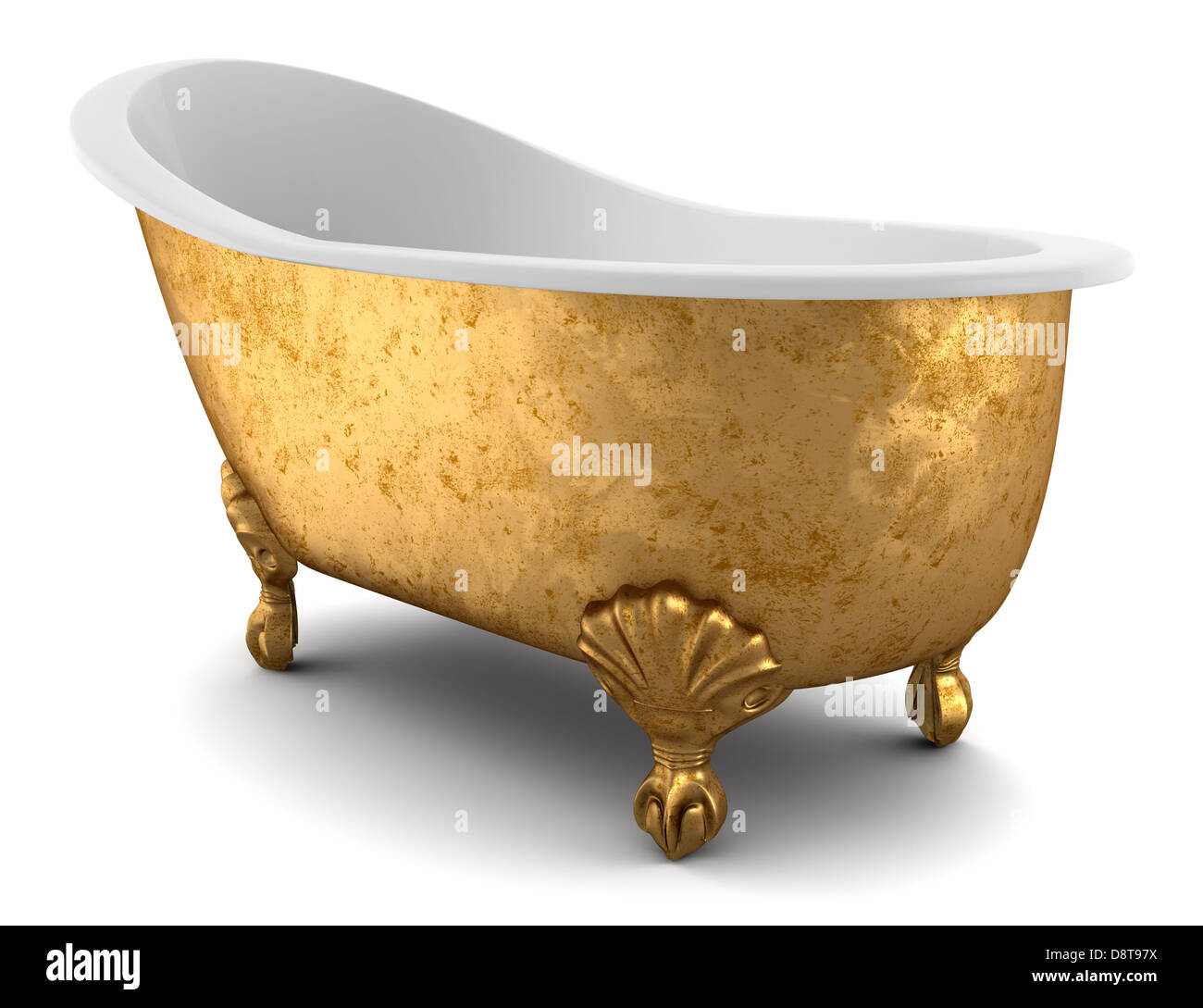 klassische Badewanne isoliert auf weißem Hintergrund Stockfoto