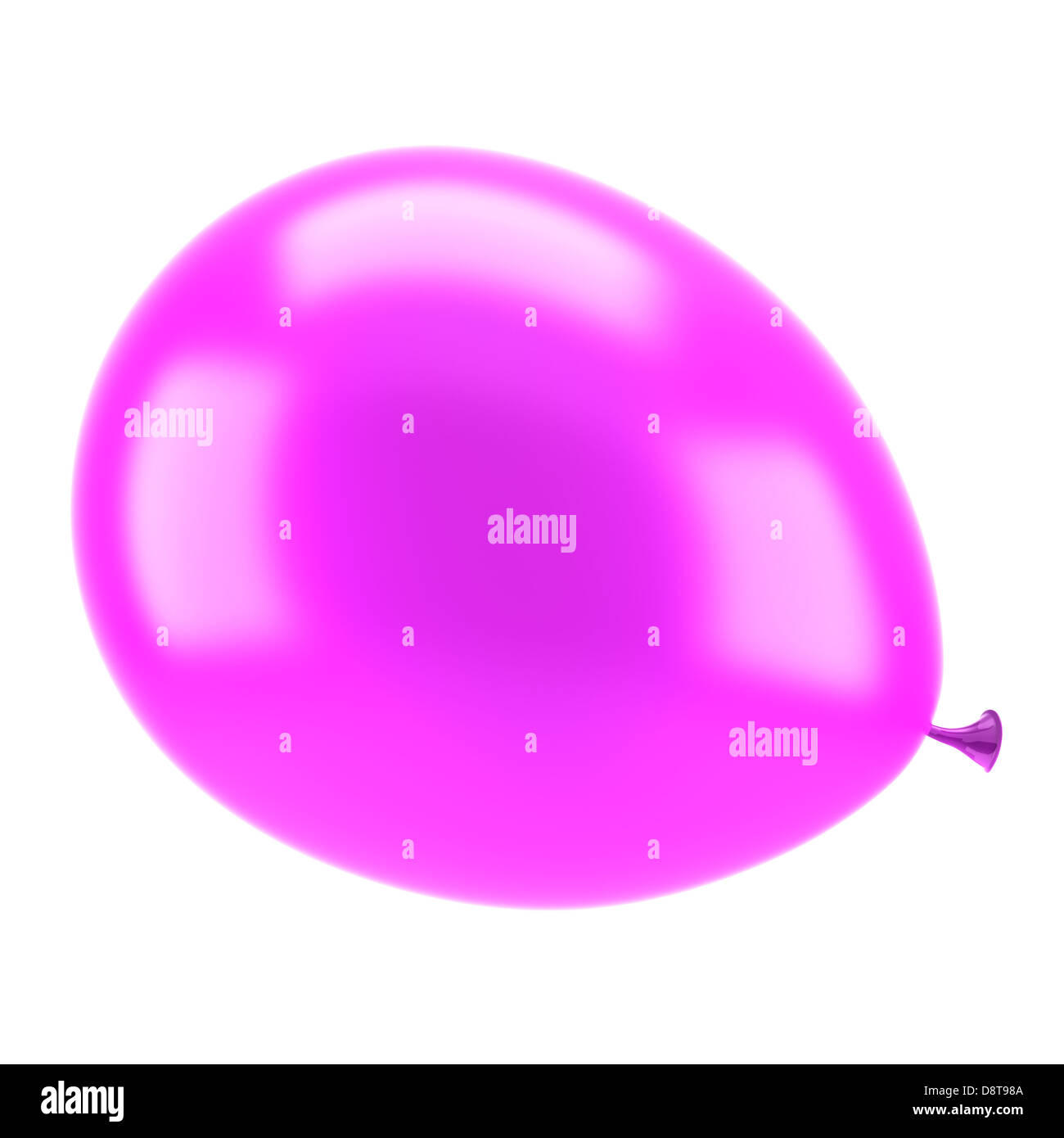 eine lila Party Ballon isoliert auf weiss Stockfoto