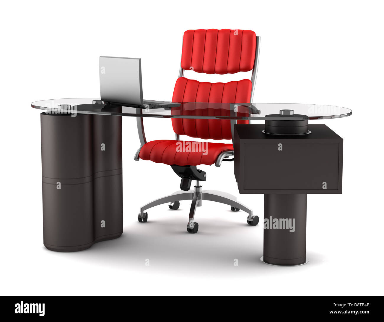 moderne Büro-Arbeitsplatz isoliert auf weiss Stockfoto