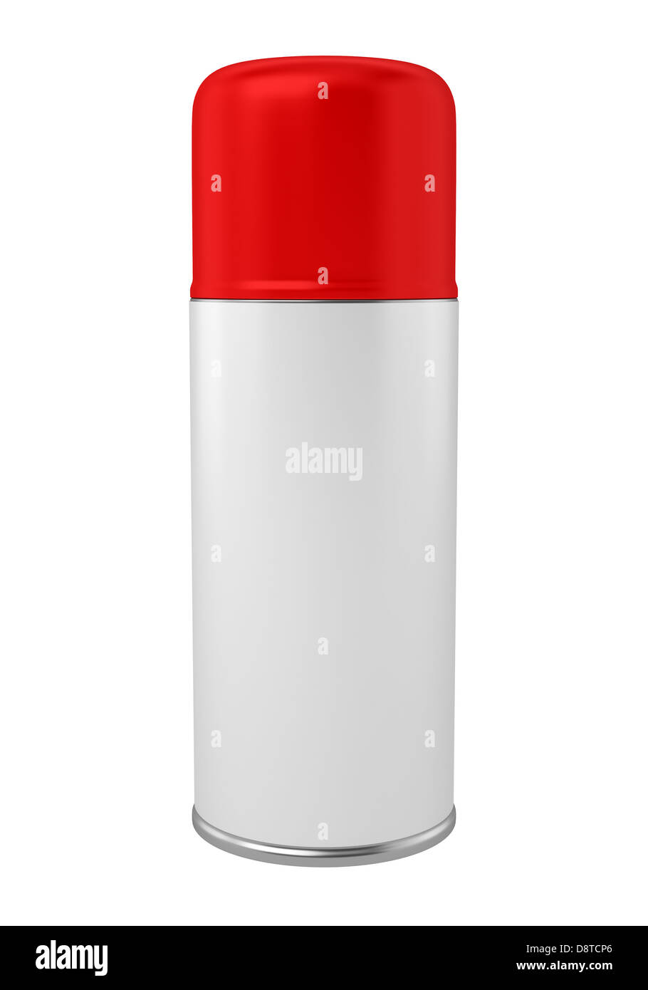 roten Spraydose isolierten auf weißen Hintergrund Stockfoto