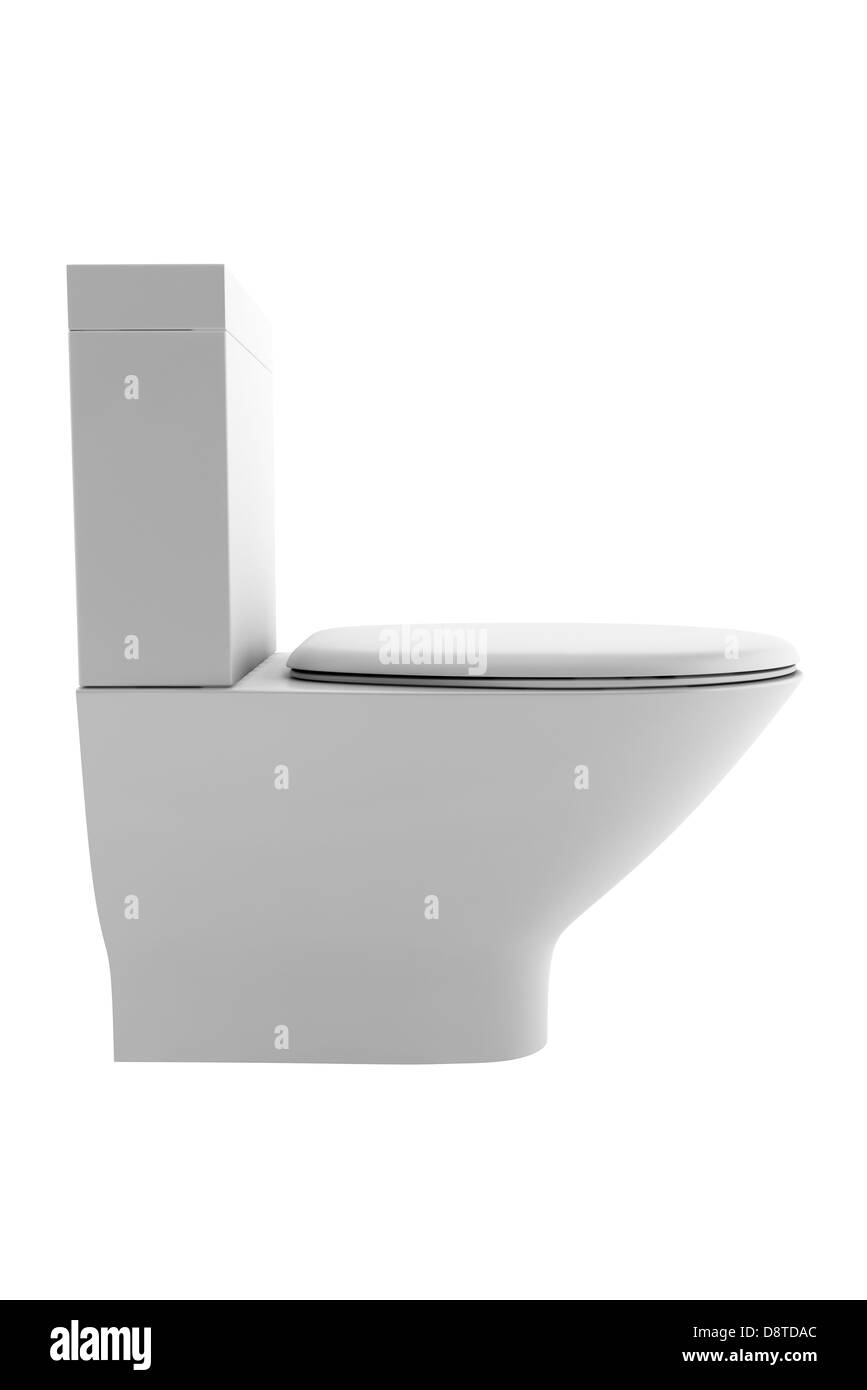 WC-Schüssel isoliert auf weißem Hintergrund Stockfoto