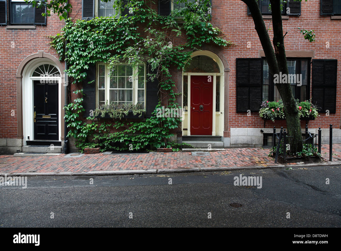 Cedar Street auf Beacon Hill, Boston, Massachusetts Stockfoto