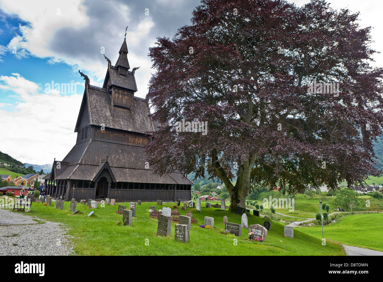 Hopperstad Kirche in Balestrand, Norwegen Stockfoto