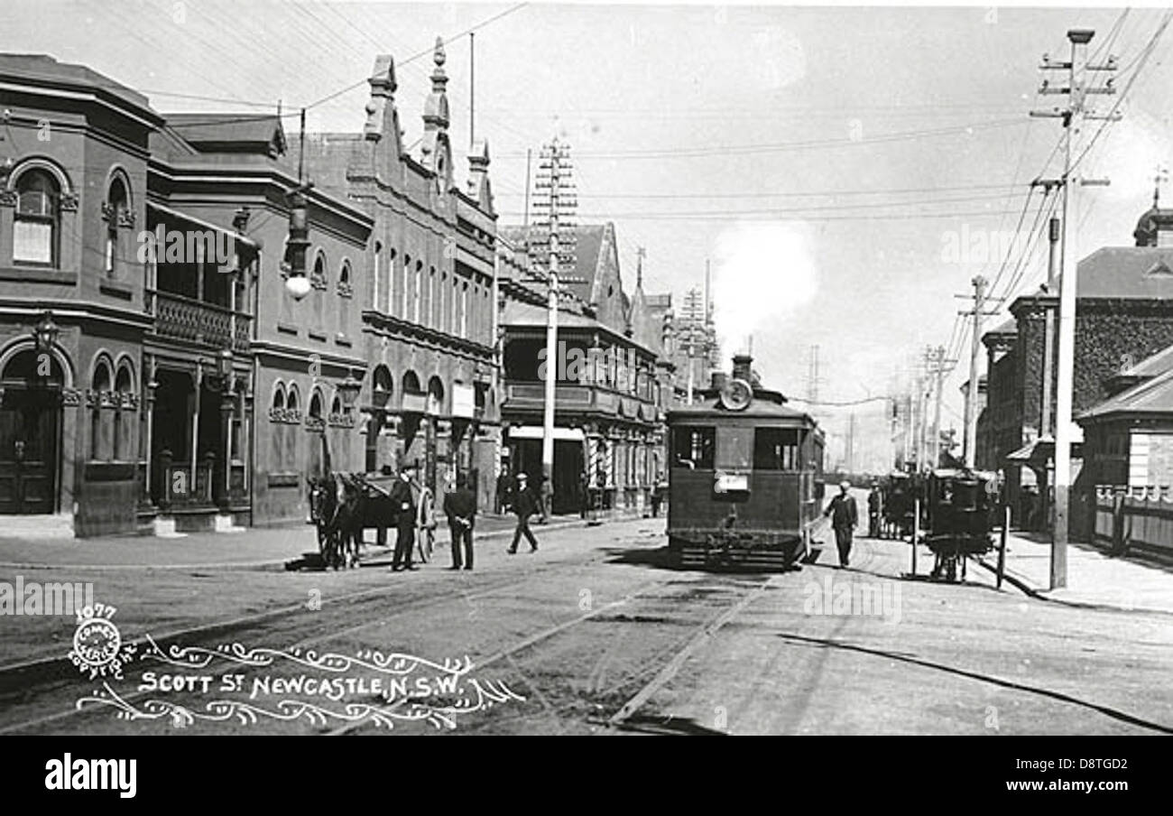 Straßenbahn in Newcastle Stockfoto