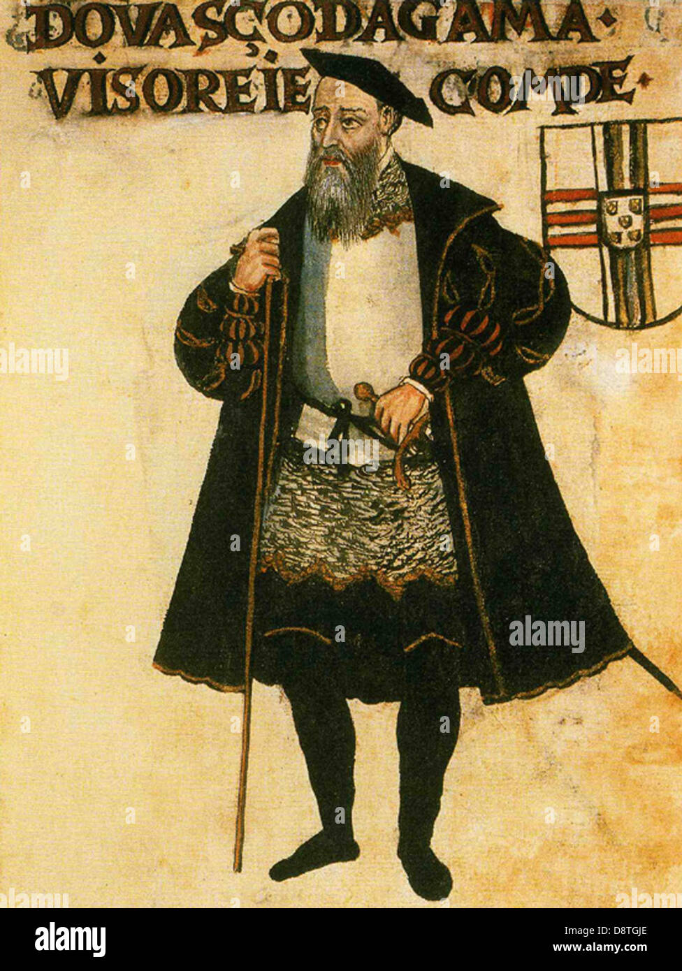 VASCO da GAMA (C 1460-1524) Portugiesisch Explorer aus dem Jahre 1565 buchen Livro de Lisuarte de Abreu Stockfoto