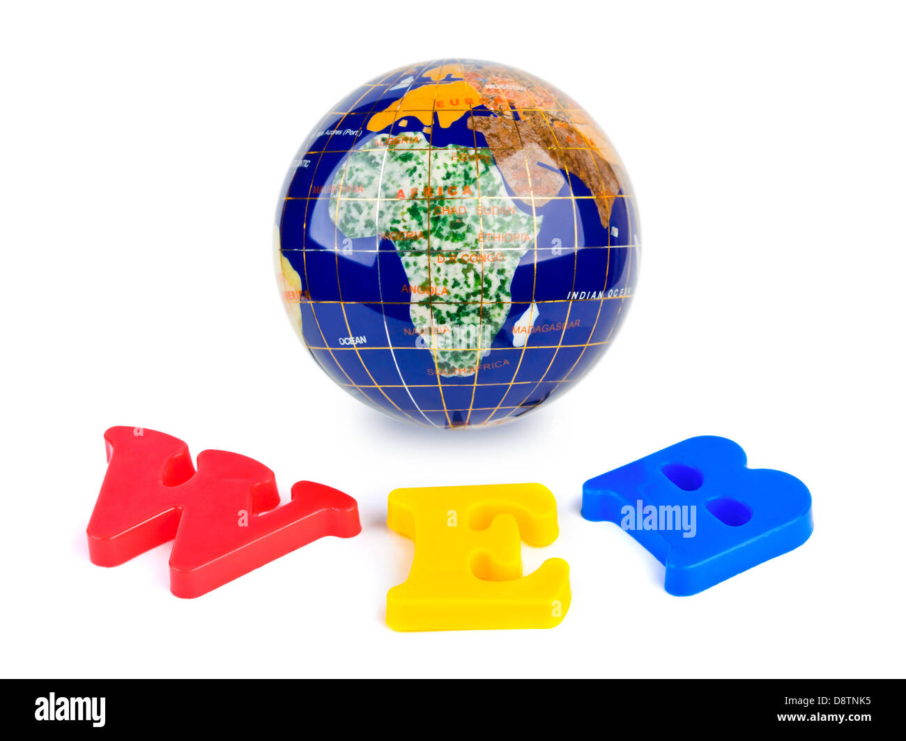 Globus und Word WEB Stockfoto