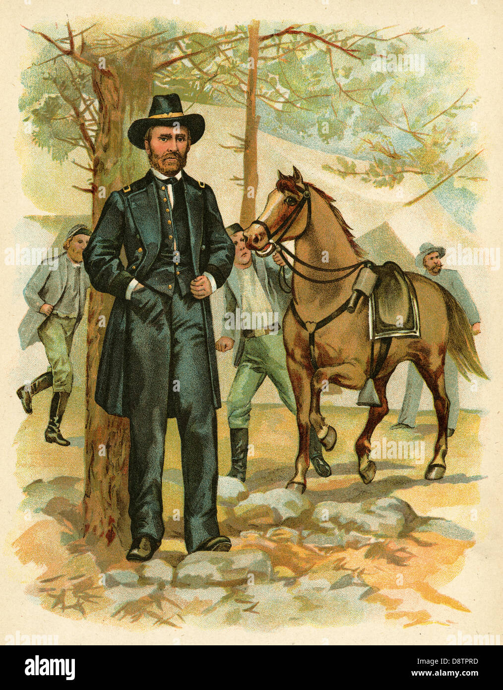 Ca. 1900 Farblitho drucken "Grant am Hauptsitz, Virginia" City Point, Virginia. Stockfoto