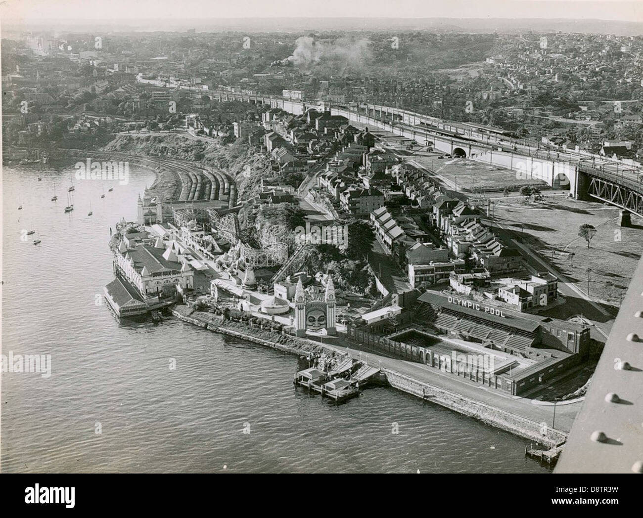 Blick auf Milsons Point und Luna Park (NSW) Stockfoto