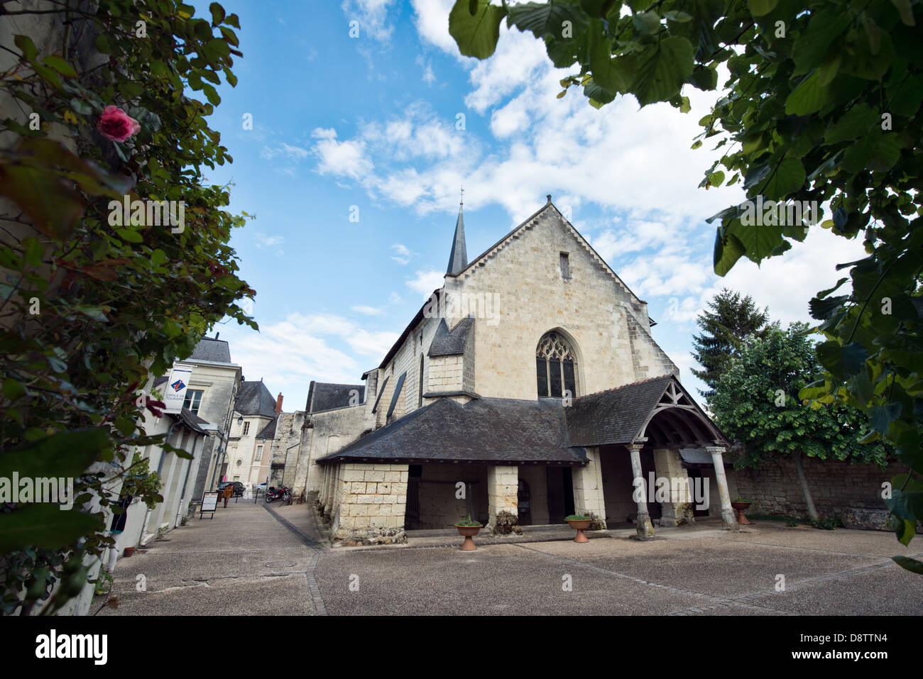 Die mittelalterliche Kirche in Fontevraud im Loire-Tal, Frankreich Stockfoto