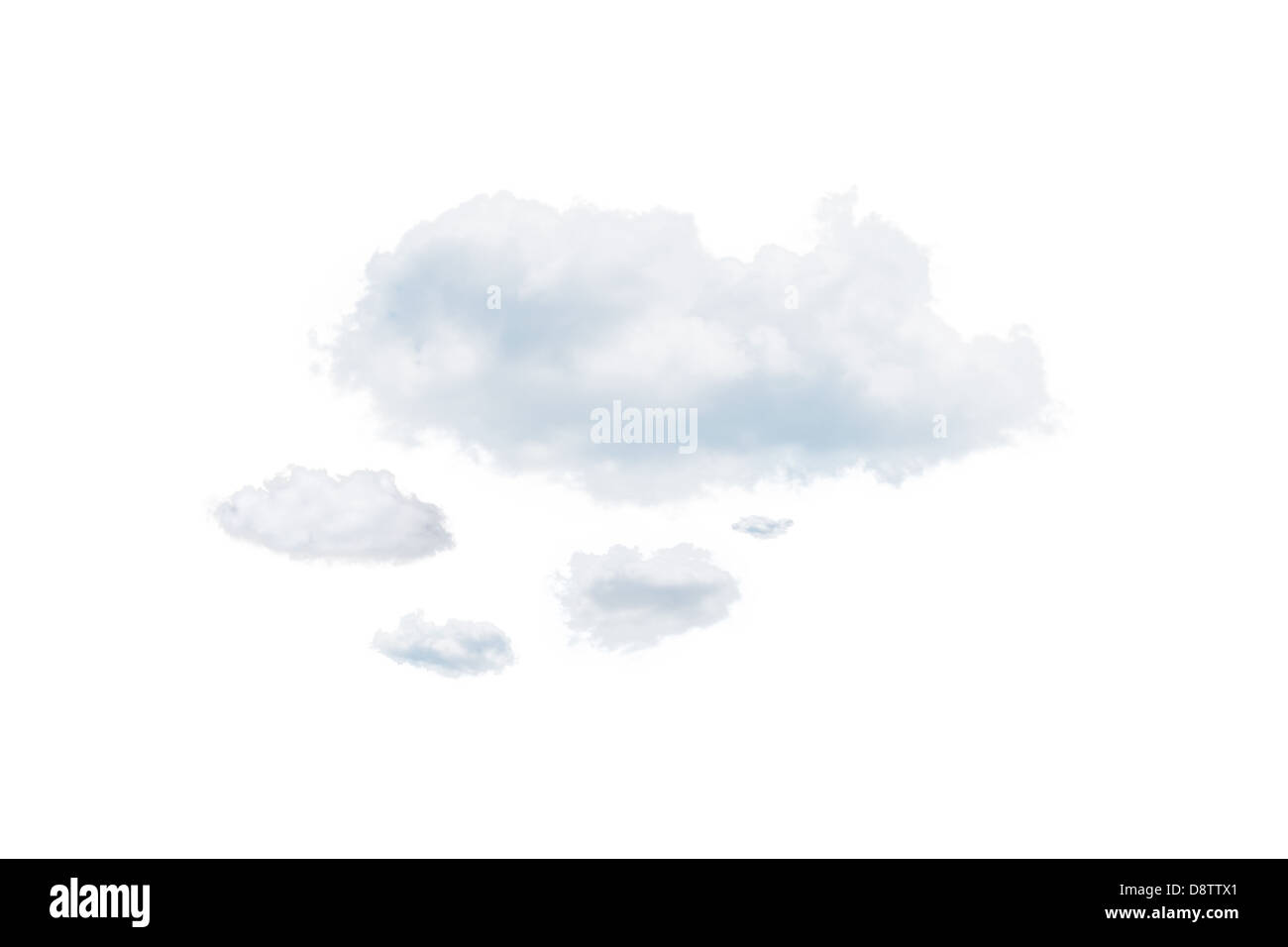 Schuss von Wolken, isoliert auf weißem Hintergrund Stockfoto