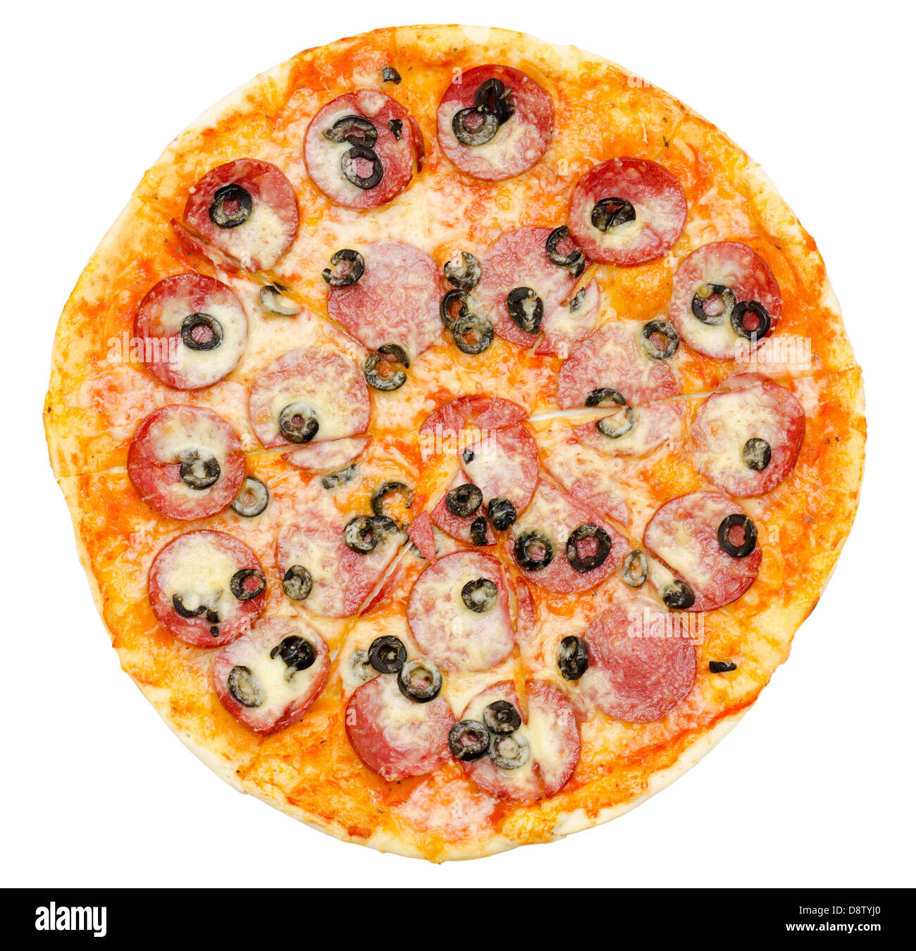 Peperoni-pizza Stockfoto