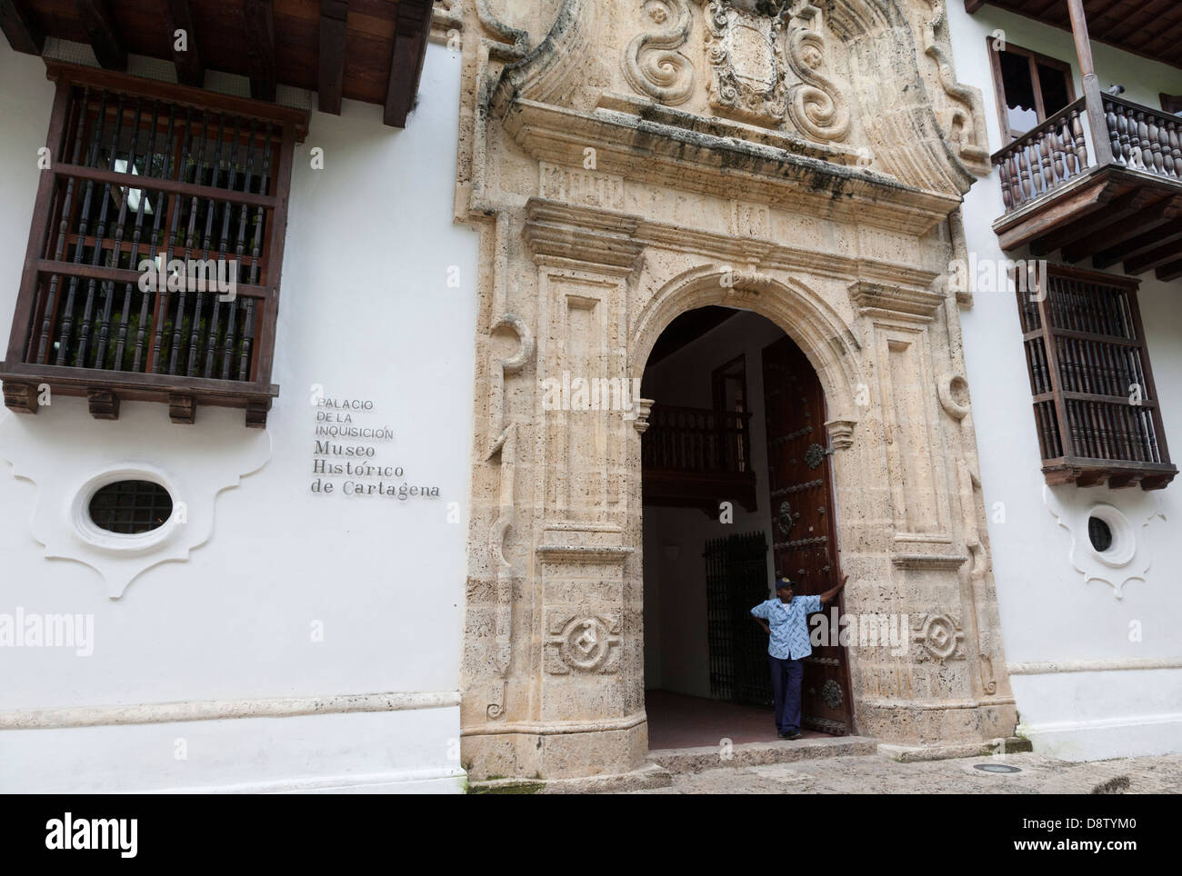 Palacio De La Inquisicion, Museo Historico de Cartagena Plaza de Bolivar, Cartagena, Kolumbien Stockfoto