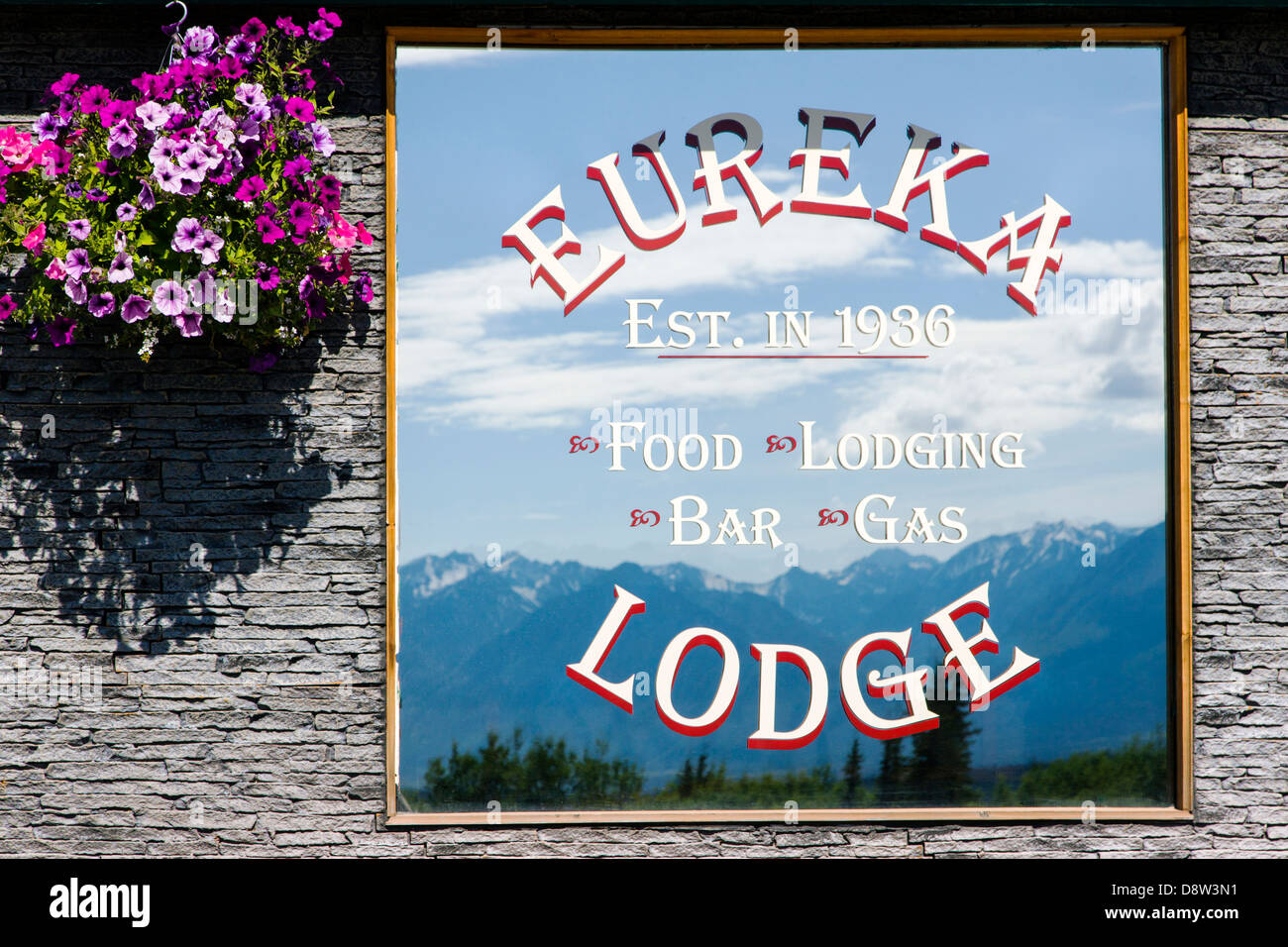 Eureka Lodge, Roadhouse und Restaurant in Familienbesitz. Heimat des Kaffees 25 Cent. Stockfoto