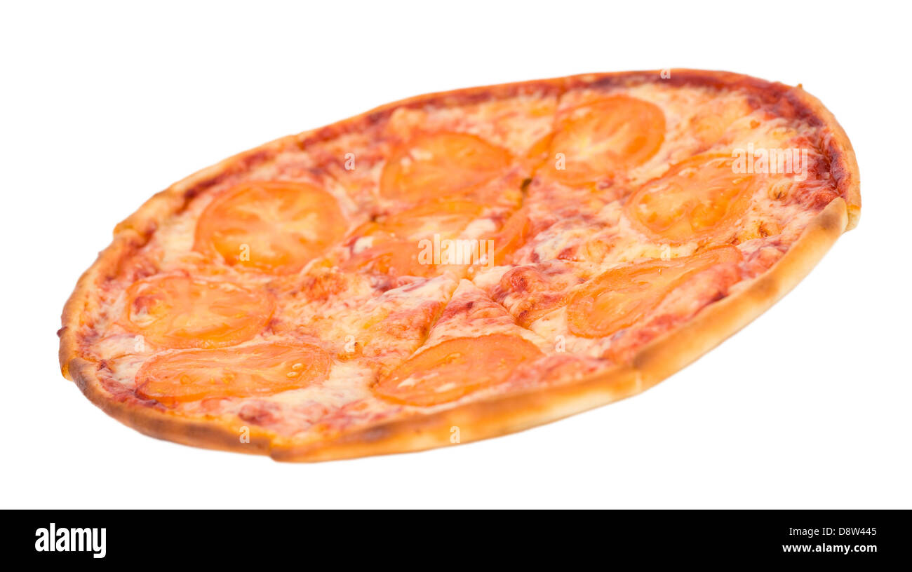 Pizza mit Tomaten Stockfoto