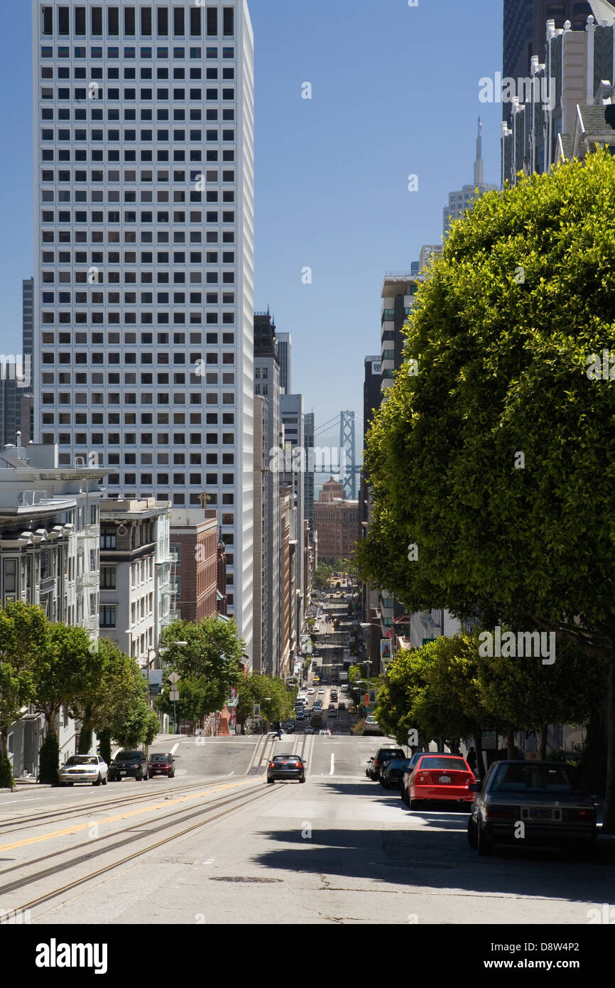Zeigen Sie auf Stockton Straße der Bay Bridge, San Francisco, Kalifornien an Stockfoto