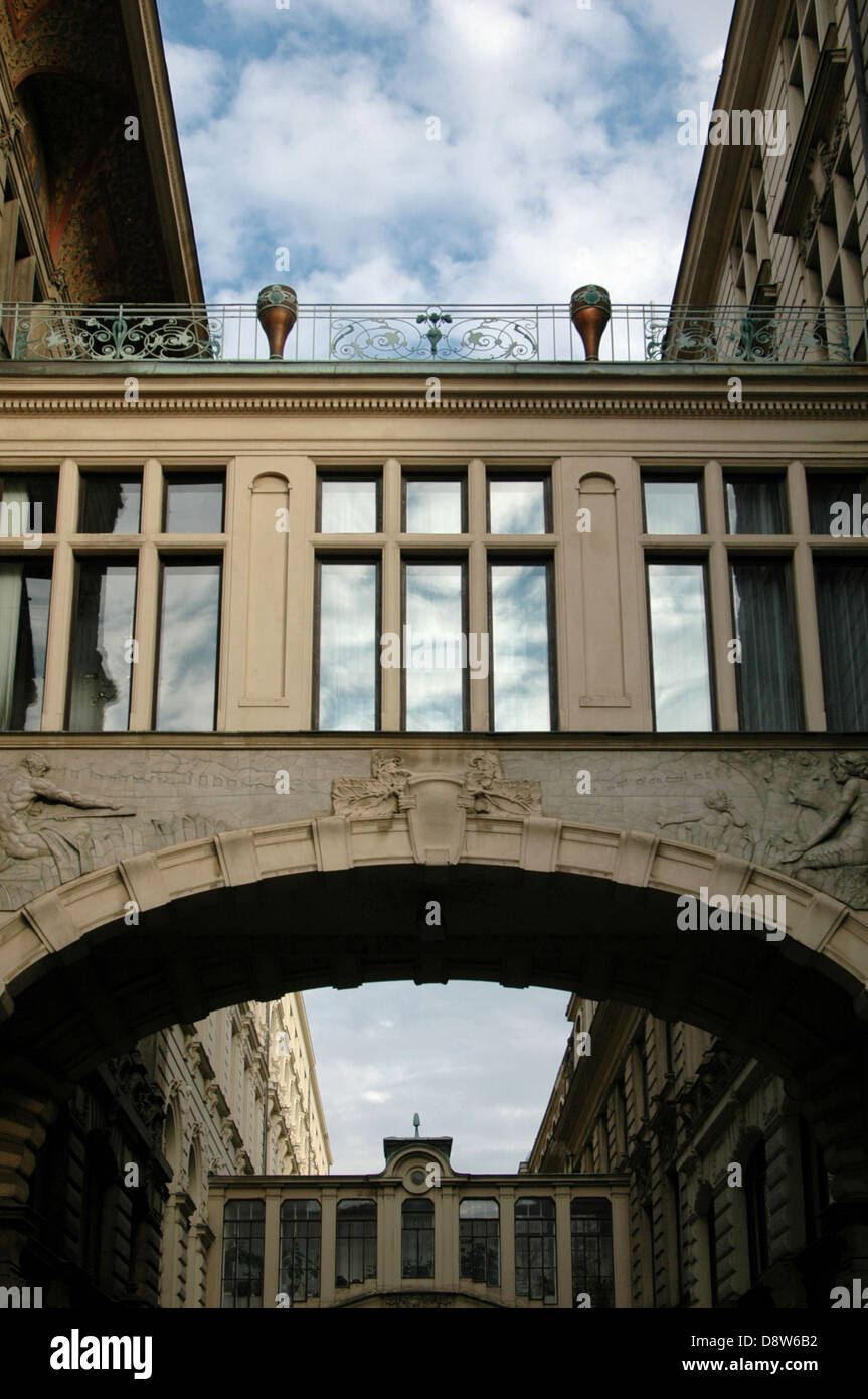 Brücke von Sehenswürdigkeiten in Nove Mesto Prag Tschechische Republik Stockfoto