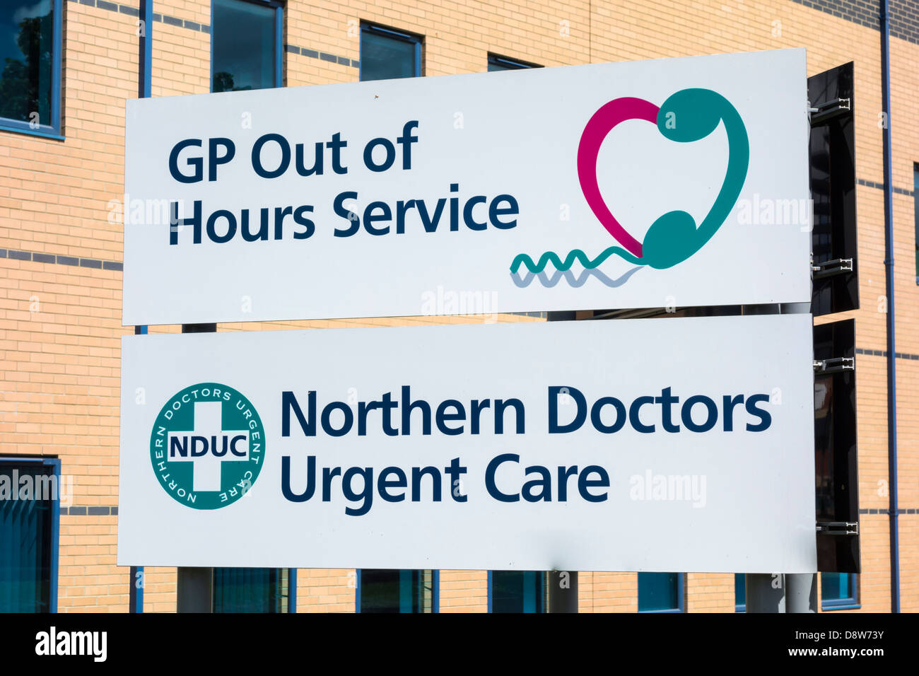 Norther Ärzte dringend Pflege GP aus Betriebsstunden, Stockton on Tees, Cleveland, England, UK Stockfoto