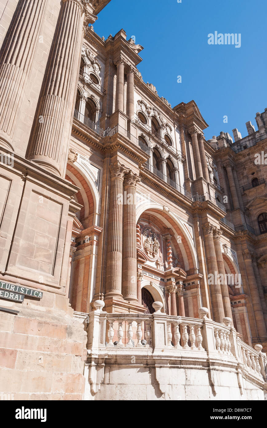 Malaga Kathedrale Vorderansicht Stockfoto