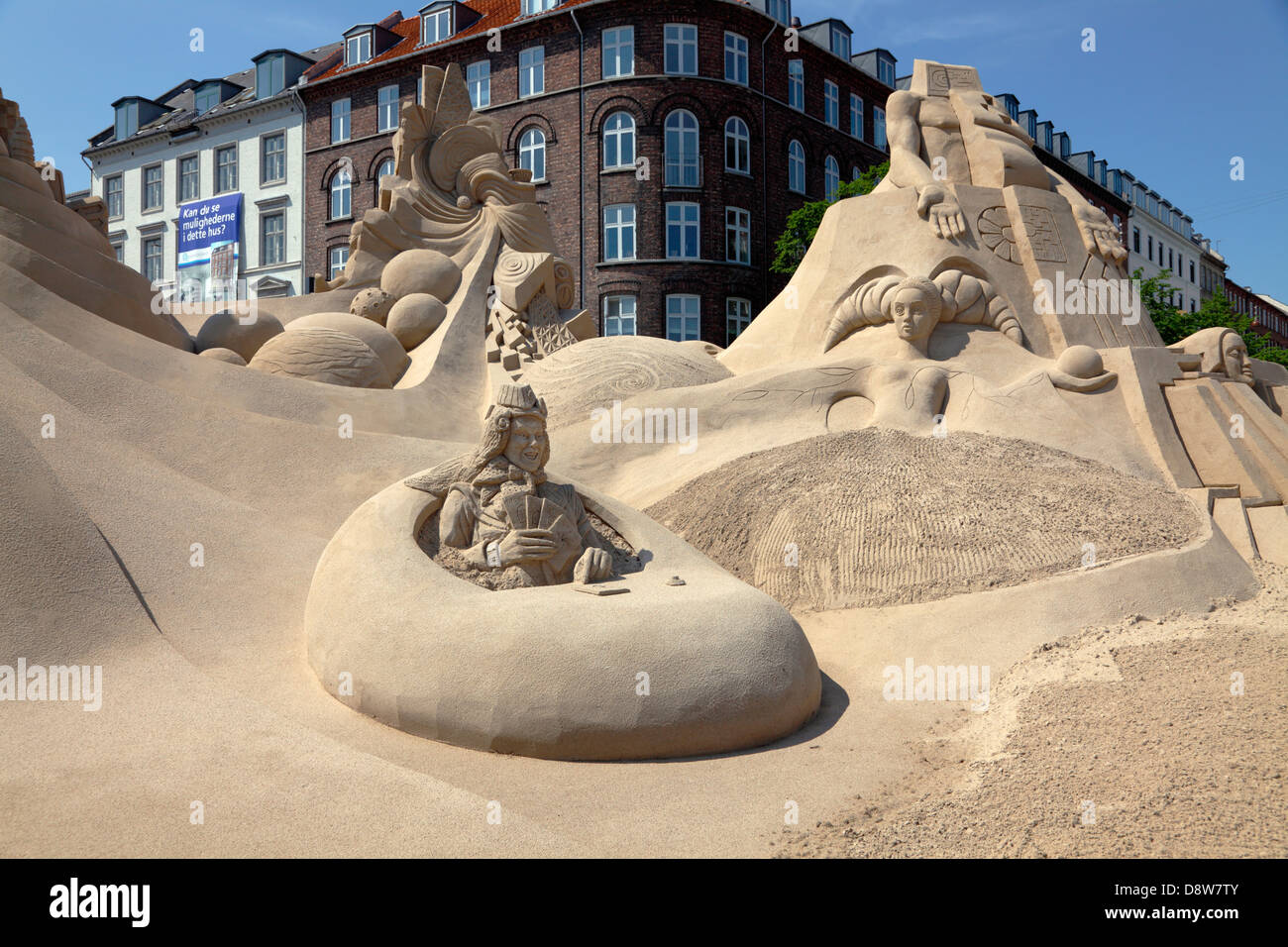 Sand-Skulpturen in der Science-Fiction-Thema auf Kopenhagen Sand Skulptur Festival 2013 Stockfoto