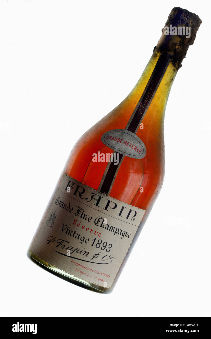 Flasche Grande Fine Champagne 1893 Stockfoto